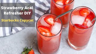 Strawberry Acai Refresher Starbucks Copycat [upl. by Lupiv]