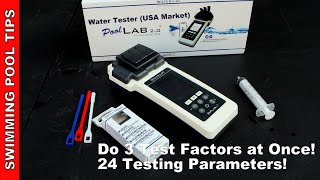 PoolLAB 20 aka WATER TESTER USA Market Photometer Run 3 Test Factors at the Same Time [upl. by Schlessel663]