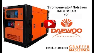 Produktvorstellung Stromgenerator  Notstromgenerator Daewoo DAGFS15 AC [upl. by Krysta500]