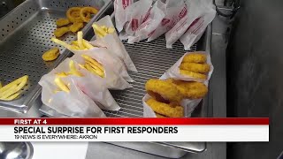 Swensons gives back this holiday season provides free meals to Akron firefighters [upl. by Yazbak]