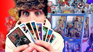 Winning the ENTIRE SET of Cards on the Avengers Coin Pusher [upl. by Acinoda]