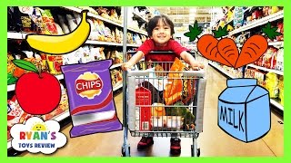 Kid Grocery Shopping Trip with Kid Size Shopping Cart [upl. by Aerbas537]