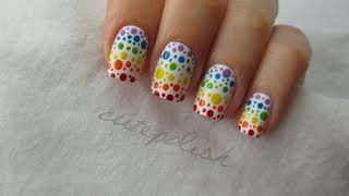 Rainbow Spotted Nail Art [upl. by Niabi]