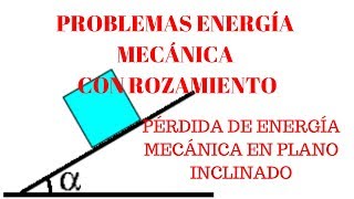 Ejercicios de trabajo y energia mecanica en plano inclinado 4º ESO y 1º Bachillerato [upl. by Audrey]