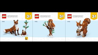 LEGO Instructions  Creator 3in1  31154  Forest Animals Red Fox  All 3 Books [upl. by Hound934]