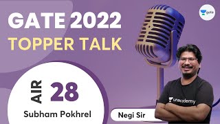 How I scored AIR 28 in GATE 2022  Topper TalkSubham Pokhrel  Interview with Negi Sir [upl. by Marie-Jeanne]