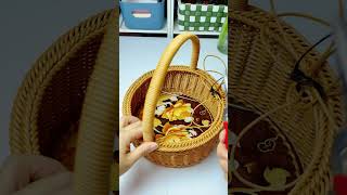 HOW TO WEAVE BASKET WITH HANDLE craft diy handmade [upl. by Salvador518]