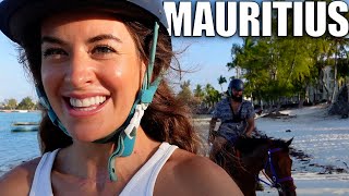 Riding Horses on the Beach in Paradise  Mauritius  Things to do in Mauritius [upl. by Onirotciv158]