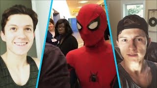 SpiderMan Tom Holland funny moments  Behind the Scenes 2017😀 [upl. by Settle293]