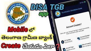 How to create Telangana grameena bank account in mobile in telugu  disa tgb unboxinginfotech31 [upl. by Fabriane496]