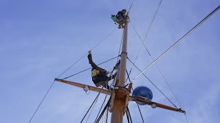 Raising Tally Ho’s topmast without a crane [upl. by Jak]