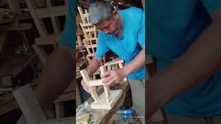 Assembly process of wood stool legs [upl. by Niawd471]