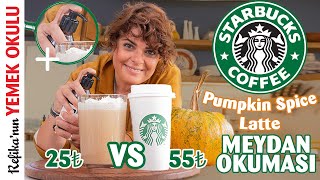 25₺⚔️55₺ STARBUCKS Pumpkin Spice Latte Challenge Meydan Okuması  Evde Balkabaklı Latte Yapımı [upl. by Yenwat]