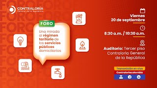 Foro Una mirada al régimen tarifario de los servicios públicos domiciliarios envivo cgr [upl. by Azal]