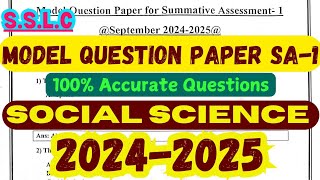 SA1 Social Question Paper For Class 10th  KSEEB  20242025  SSLC Model Question Paper  Social [upl. by Eihs]