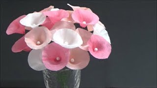 （クレープ紙）簡単！春らしくて可愛いペーパーフラワーの作り方【DIY】Crepe paper Easy Cute paper flower [upl. by Gnanmos]