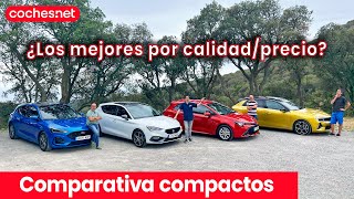 Comparativa Compactos Toyota Corolla Opel Astra Ford Focus Seat León  PruebaReview en español [upl. by Carma]