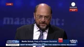 ZDF das TV Duell Europawahl 2014 Martin Schulz Jean Claude Juncker TV Duell Europawahl 2014 [upl. by Yllom]