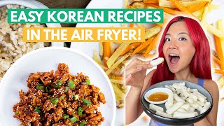 KOREAN VEGAN AIR FRYER RECIPES Korean Fried Chicken Crispy Rice Cakes Tteok Potatoes amp Carrots [upl. by Lesig]