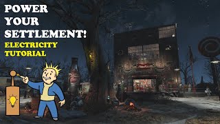 Power Your settlement  Electricity Building Tutorial  Fallout 4 [upl. by Eislel]