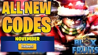 NEW ALL WORKING CODES FOR BLOX FRUITS IN NOVEMBER 2024  BLOX FRUITS CODES 2X EXP AND STAT RESETS [upl. by Nosemyaj]