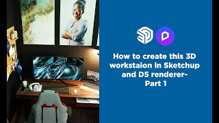 How To Create A 3D WorkStation In Sketchup Part 1 sketchup d5rendertutorial 3d [upl. by Eanat]