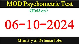 MOD Psychometric Test held on 06102024  MOD Psychometric Test [upl. by Auoz]