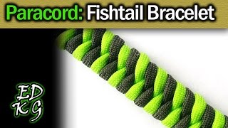 Fishtail Paracord Bracelet Tutorial 2 color weave [upl. by Ael]