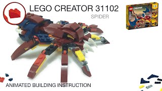 Lego Spider MOC Tutorial  LEGO CREATOR 31102 alternative build instructions Part 6 [upl. by Asabi932]