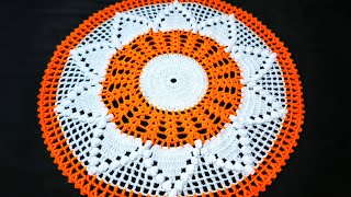 🧡 Crochet Design 🧡 Doily Thalposh and Table Cloth in Hindi amp Urdu  Crochet Pattern Tutorial 291 [upl. by Rabma]