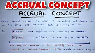 Accrual Concept EXPLAINED  By Saheb Academy [upl. by Gilbert]