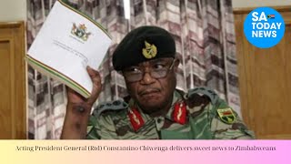 Acting President General Rtd Constantino Chiwenga delivers sweet news to Zimbabweans [upl. by Attiuqahs]