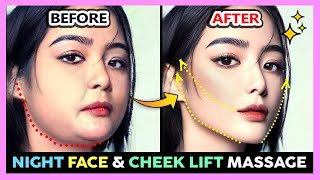 🌙 NIGHT FACE MASSAGE  High Cheekbones Face Lifting Cheek Sculpt Cheek Lifting Anti Aging [upl. by Aierb]