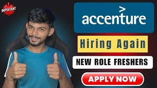 Accenture Hiring Freshers Again  2022 To 2024 Passout  Apply Now [upl. by Donnamarie]