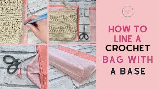 How to add a fabric lining to your crochet bag  tutorial [upl. by Akihsar430]