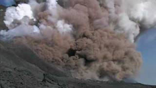 Pyroclastic flows and lava flows at Etna volcano [upl. by Lemkul]