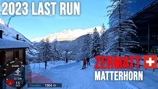 4K Skiing Zermatt Last Run For 2023  50 Blatten Closed Red Wallis Switzerland GoPro HERO11 [upl. by Eidassac]