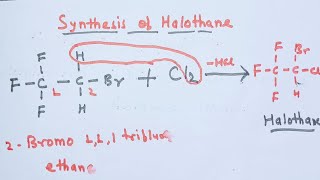 Halothane  Synthesis of halothane  Medicinal uses of halothane  Medicinal chemistry [upl. by Gittel]