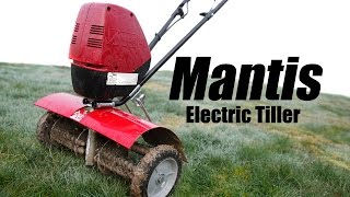 Mantis Electric Tiller 7250 and Dethatcher in Action [upl. by Irolav453]