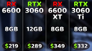 RX 6600 vs RTX 3060 vs RX 6600 XT vs RTX 3060 Ti  Ultimate Comparison🔥  Test In 1080P amp 1440P [upl. by Barbe]