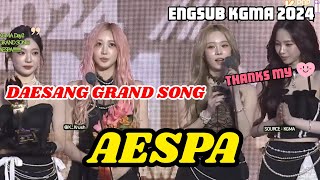 English AESPA DAESANG SONG GRAND SPEECH KGMA 2024 2nd DAY [upl. by Enimaj11]