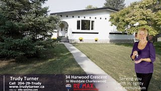 House for sale at 34 Harwood Crescent in Westdale Charleswood with Trudy Turner [upl. by Ko788]