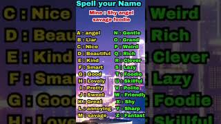 Spell ur name [upl. by Aluor]