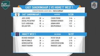 East Sandringham 2 v Highett West 1 [upl. by Zaid]