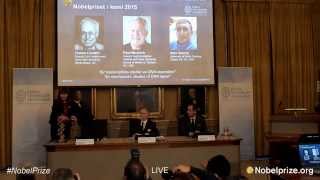 Announcement of the Nobel Prize in Chemistry 2015 [upl. by Rexer851]