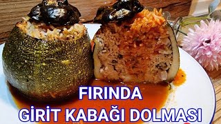 Fırında Tombul Girit Kabağı Dolması  Stuffed courgettes quot Eight Ball quot [upl. by Cirred]