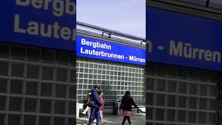 Train station Mürren travel mürren eiger mönch jungfrau mountainview switzerland shorts [upl. by Nylynnej]