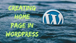 Creating a Home Page in Wordpressexplained in tamil [upl. by Girvin867]