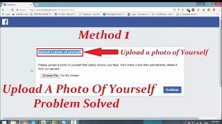 How To BypassFix Upload a Photo of Yourself on Facebook Account Method 1 [upl. by Sprague]