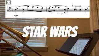 Star Wars Main Theme Trombone [upl. by Annaiviv]